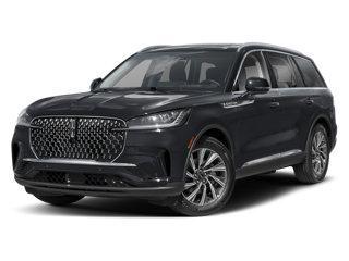 black 2025 lincoln aviator side angle front view