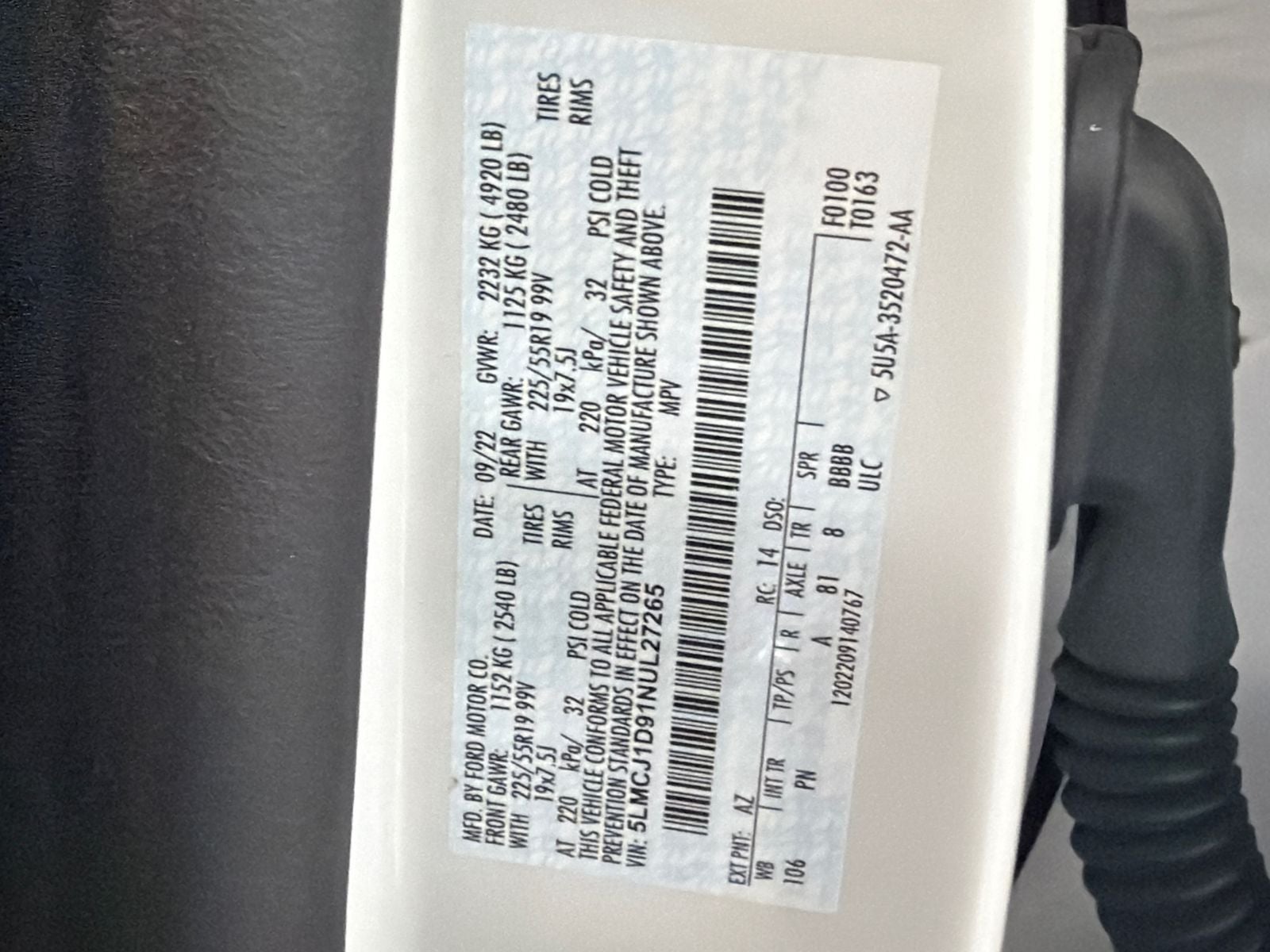 2022 Lincoln Corsair Standard