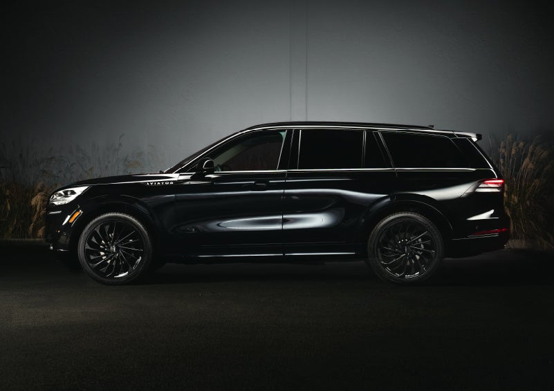 A 2024 Lincoln Aviator® SUV is shown in the Infinite Black exterior color | Koons Lincoln of Bethesda in Silver Spring MD