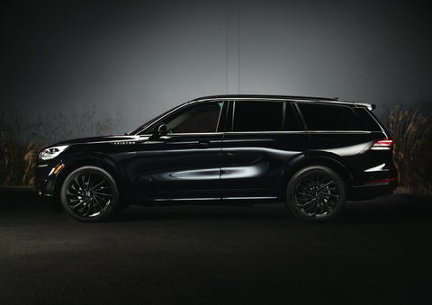 A 2024 Lincoln Aviator® SUV is shown in the Infinite Black exterior color | Koons Lincoln of Bethesda in Silver Spring MD