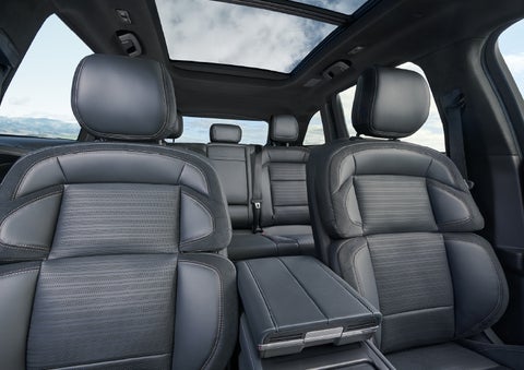 The spacious second row and available panoramic Vista Roof® is shown. | Koons Lincoln of Bethesda in Silver Spring MD
