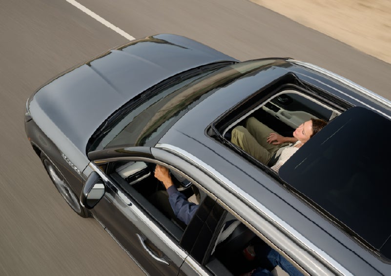 The available panoramic Vista Roof® of a 2027 Lincoln Aviator® SUV is open. | Koons Lincoln of Bethesda in Silver Spring MD