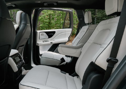 A side view of the second row with captain’s chairs in a 2027 Lincoln Aviator® Black Label™ SUV. | Koons Lincoln of Bethesda in Silver Spring MD