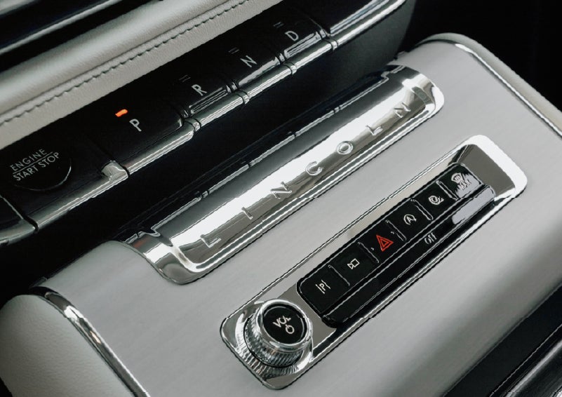The piano key gear selector of a 2027 Lincoln Aviator® Back Label™ SUV. | Koons Lincoln of Bethesda in Silver Spring MD